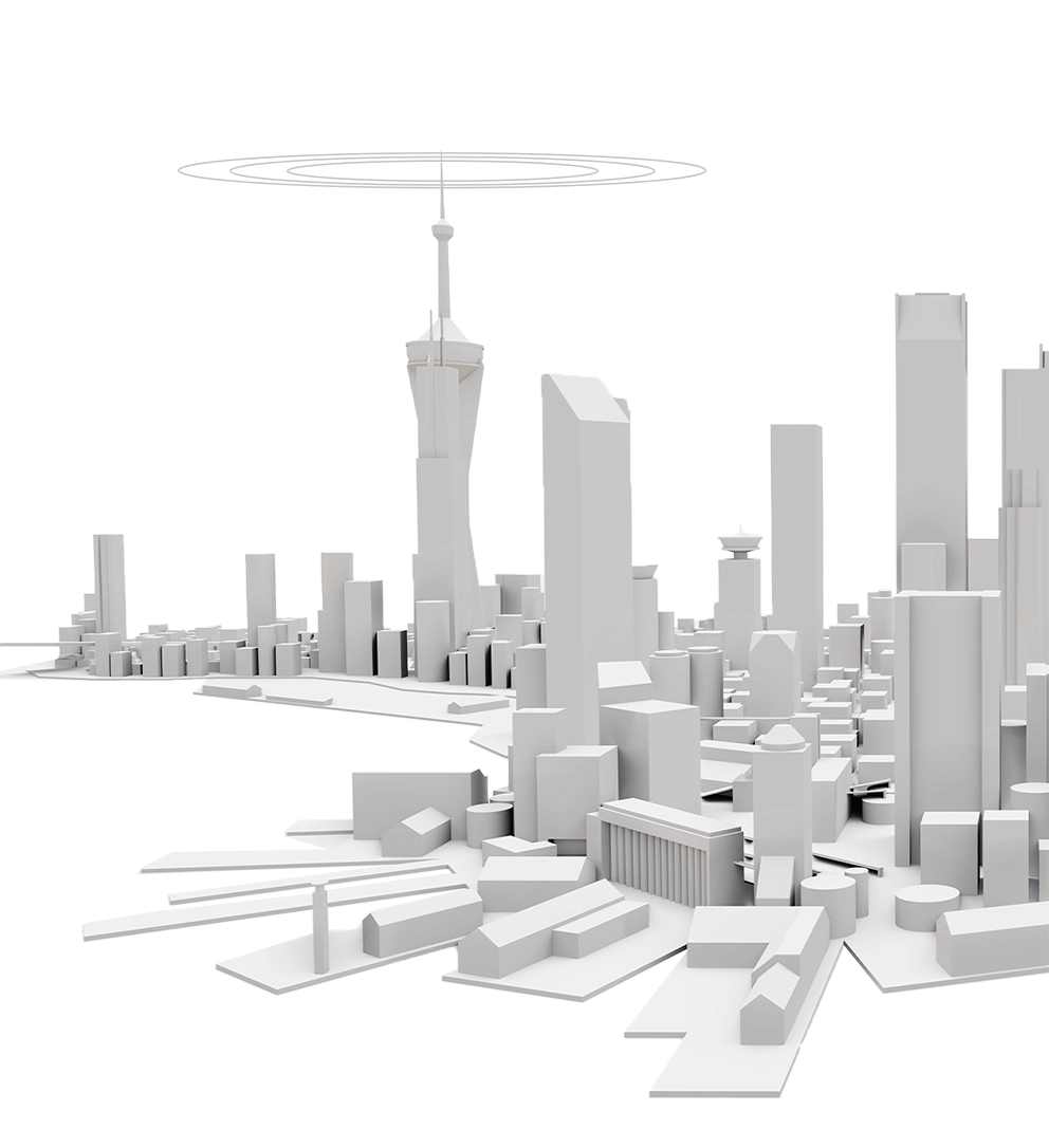 Computer generated 3D cityscape