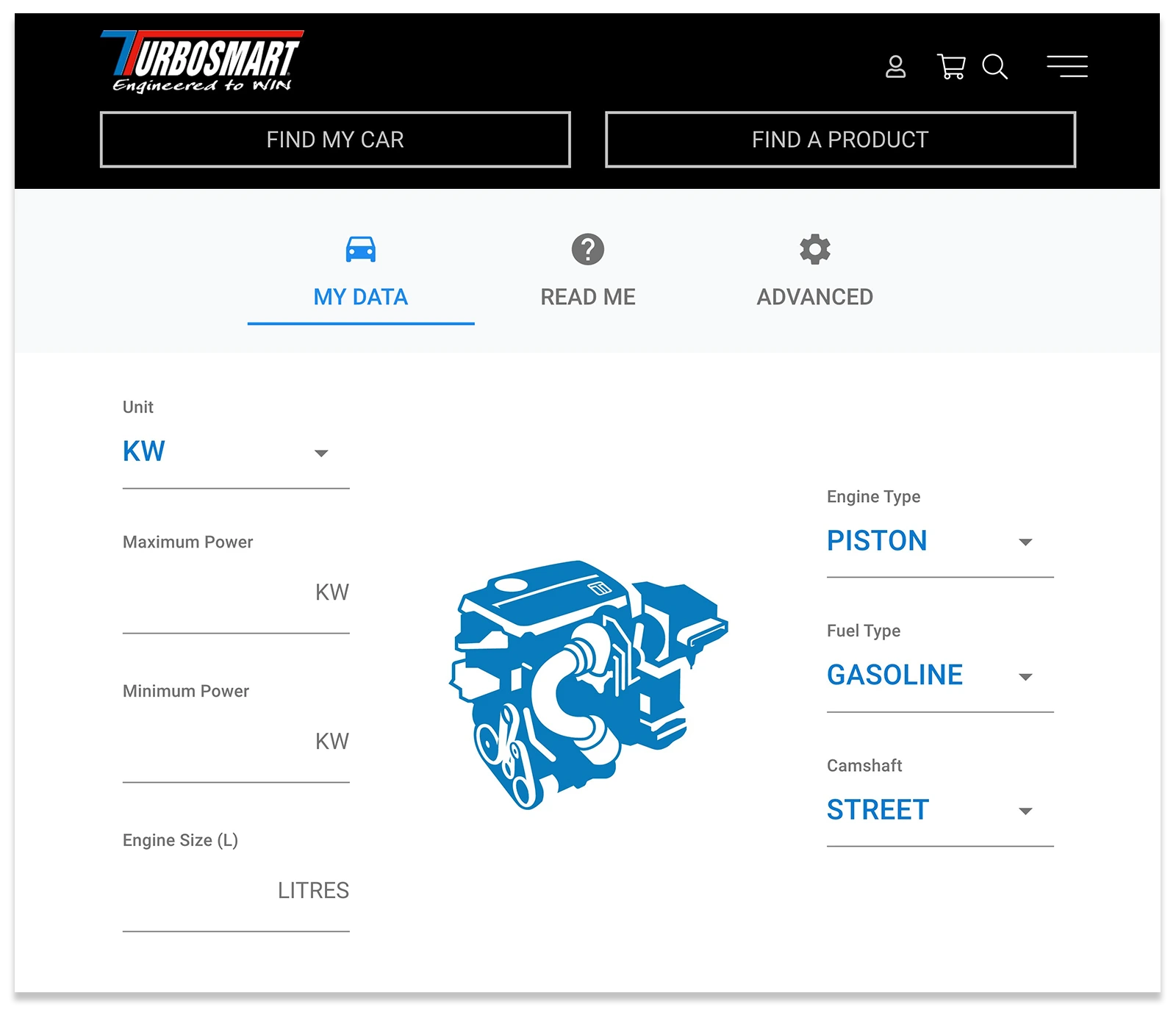 Turbosmart product advisor page