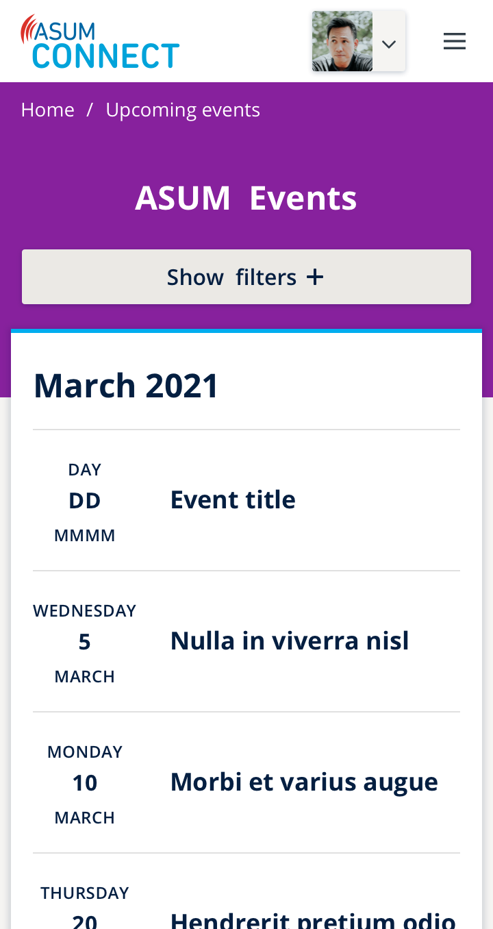 Desktop browsing community events