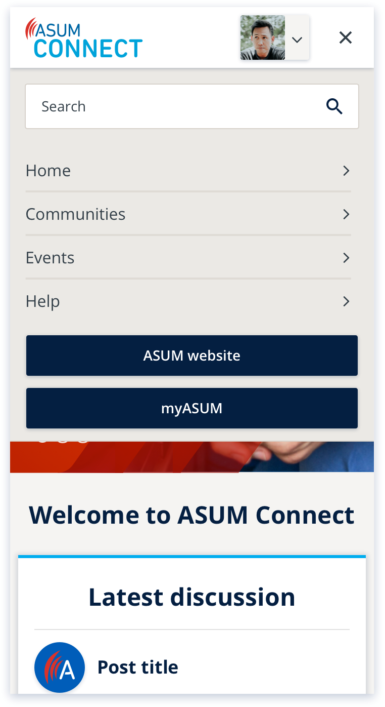 Desktop browsing ASUM Connect
