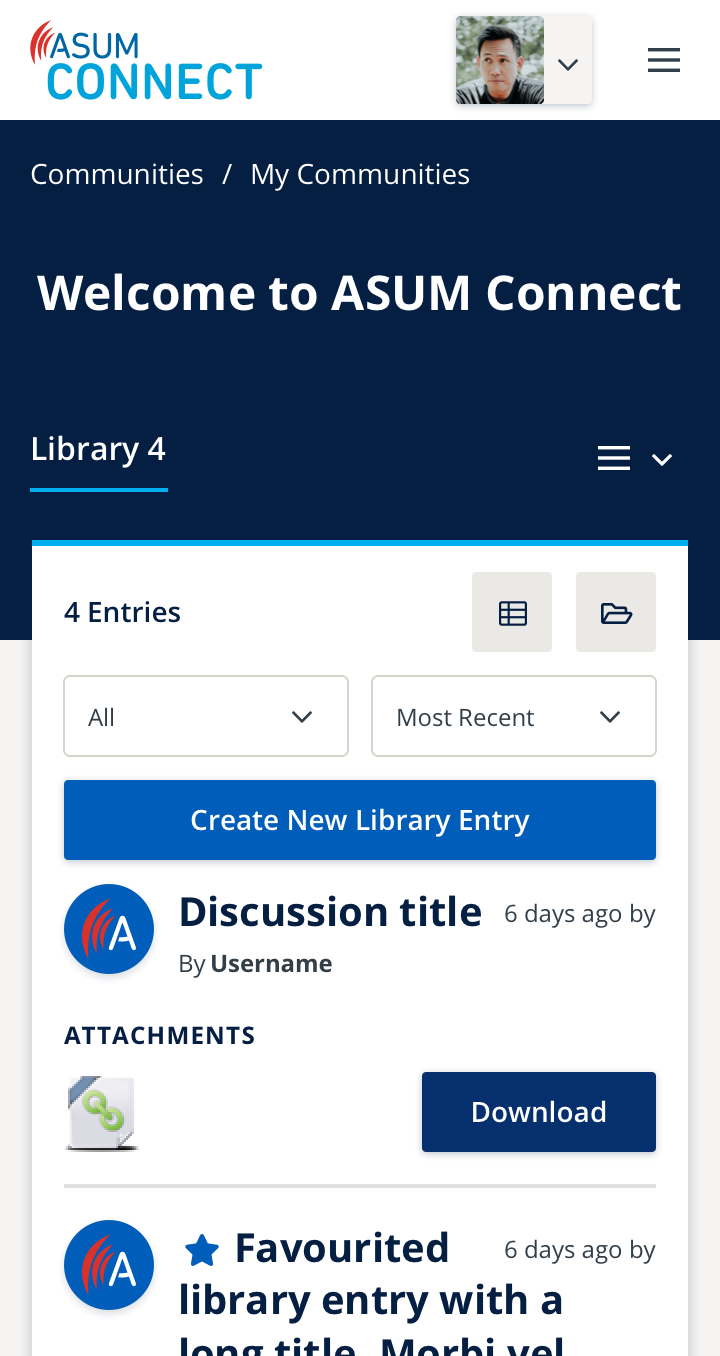 Desktop view of board page design